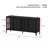 Modern Glass Display Cabinet with LED Lights, 4-Door Accent Cabinet for Collectibles, Home Decor and Dining Room Storage