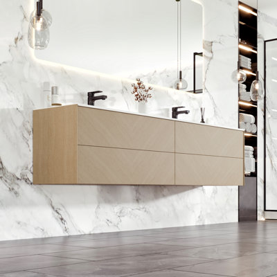 Mattigan 71'' Double Bathroom Vanity with Solid Surface Top