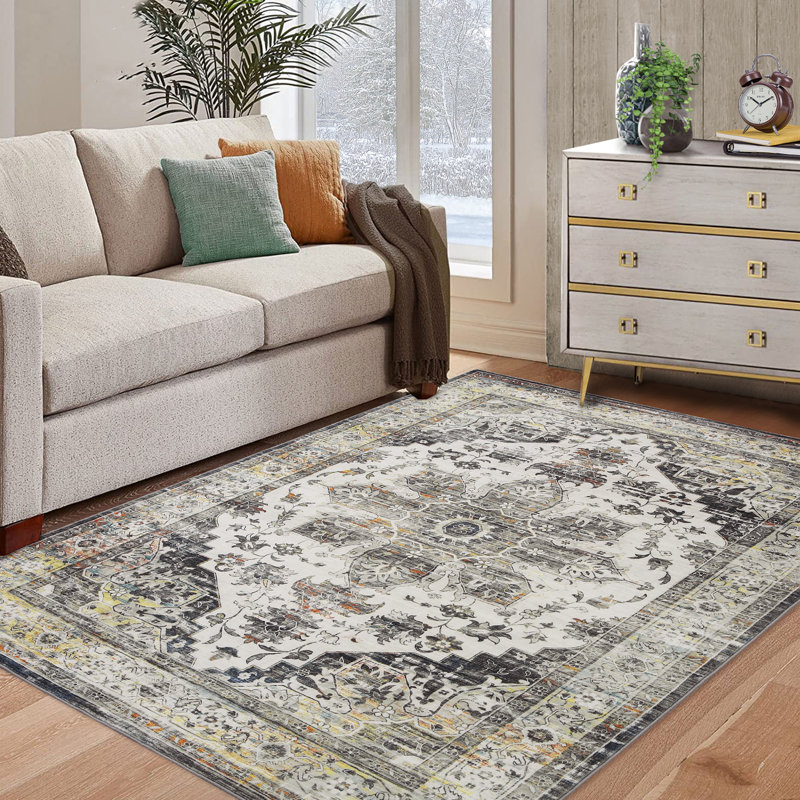 Piaf Washable Oriental Indoor Rug, Rectangle 5' x 7'