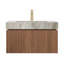 Meuble-lavabo mural 30 po avec comptoir en pierre frittée et lavabo en céramique, armoire de rangement avec 1 tiroir et porte à fermeture en douceur-522743873-522743884-522743879
