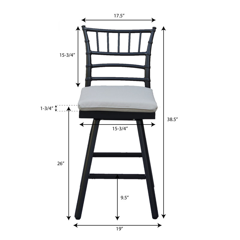 Aluminum 5-Piece Patio Bar Set with Cushion, Beige