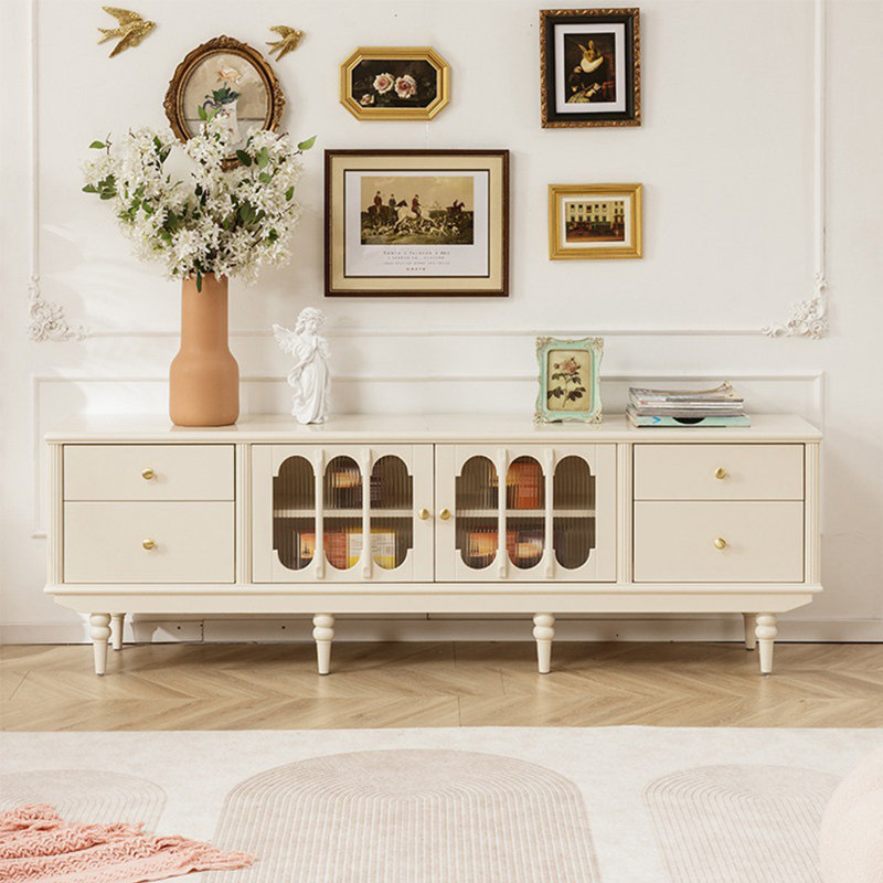 Meuble télé français de style crème rétro, 78.74"