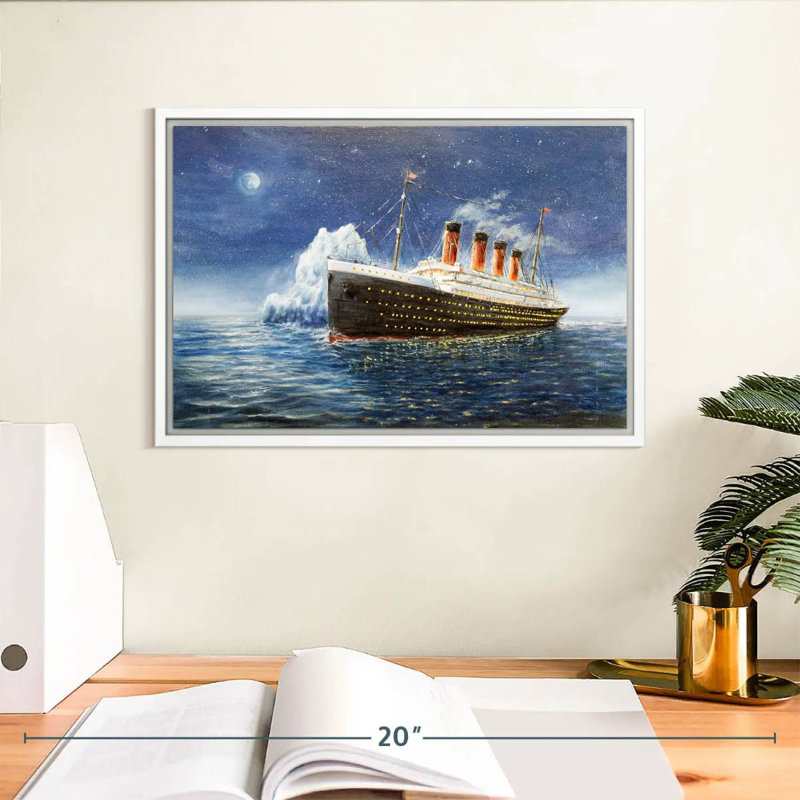Titanic, Cadre flottant blanc, 13 po x 9 po