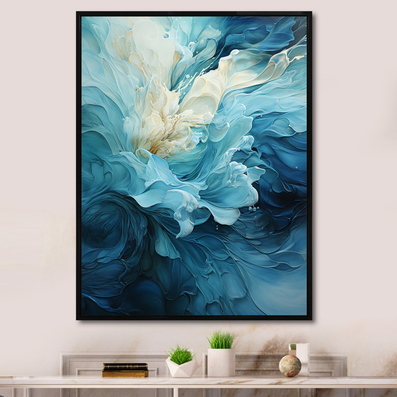 «Ciacci - Abstract Spirals», art mural, H 40 po x l 30 po, Toile avec cadre flottant, Noir