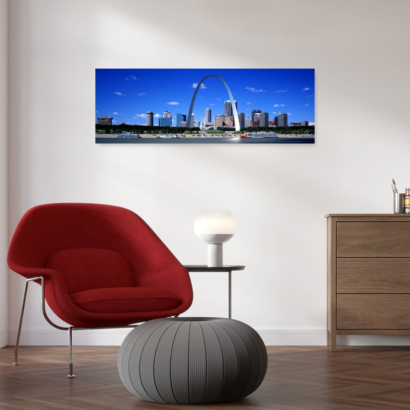 Skyline, St Louis, Mo, États-Unis, art abstrait moderne, art mural urbain, H 12 po x l 36 po