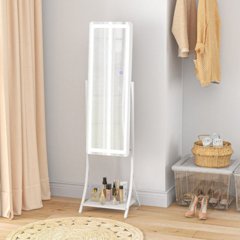 Steel Rectangle Freestanding Makeup / Shaving Mirror