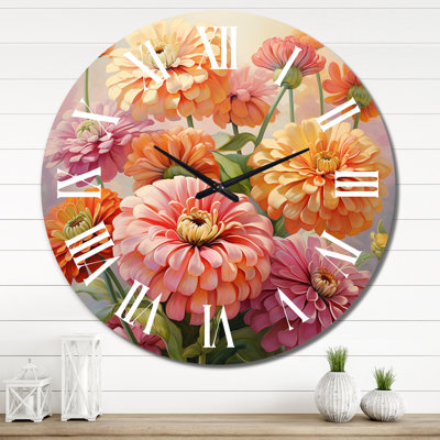 Horloge murale Zinnias