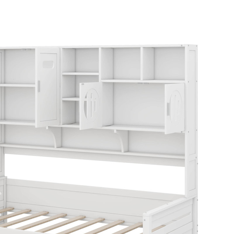Lit de jour en bois avec tiroirs, Lit simple, Blanc