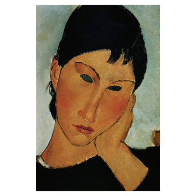 Detail of Female Head from Elvira Resting at a Table by Amedeo Modigliani - Giclee Print