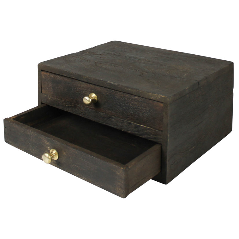 Commode de rangement 2 tiroirs Mijash