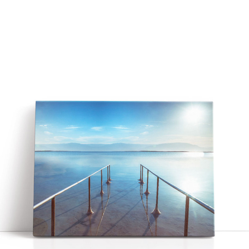 Peir sur la mer Morte, Israël - reproduction d'art sur toile, H 18 po x l 24 po