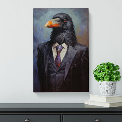 Raven in a Suit Painting No.4 - Wrapped Canvas