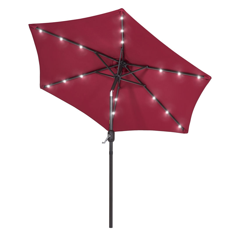 Parasol de marché lumineux 7,5 pi Asylbek, Vin rouge