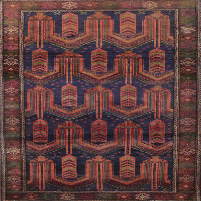 Tapis traditionnel violet / orange / brun
