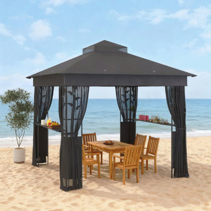 Gazebo, moustiquaire pour l'extérieur avec tablettes