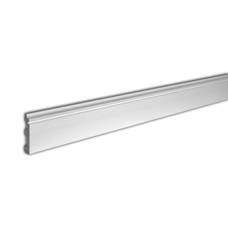 White Primed Polyurethane Baseboard Moulding 96'' Length