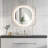 Stylish Stone Border Irregular Led Wall Mirror Bathroom Vanity Mirror With Blaklit 3 Color Temperature Lights Anit-Fog Dimmable, 3 Touch Sensor Switch