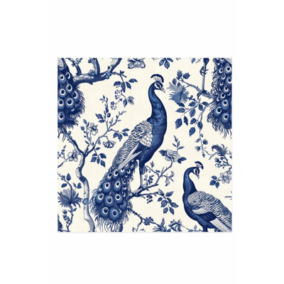 Monde et pays, motif de paon chinois, impression d'art asiatique sans cadre