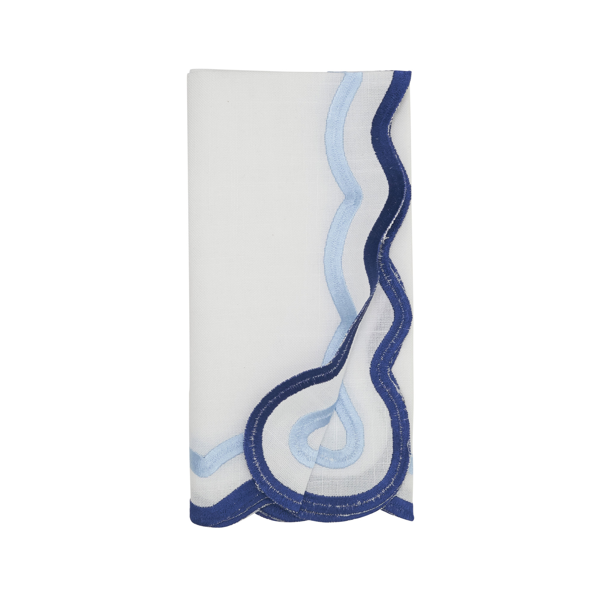 Scalloped Border Napkin (Set of 4), Blue
