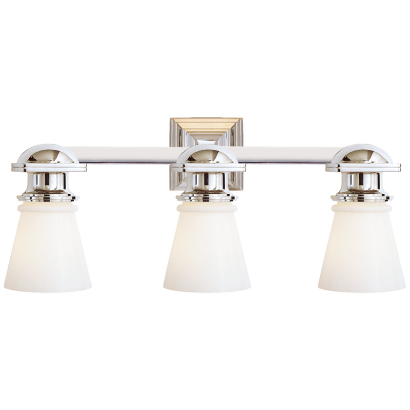 Chapman & Myers New York Subway Triple Light, Polished Nickel
