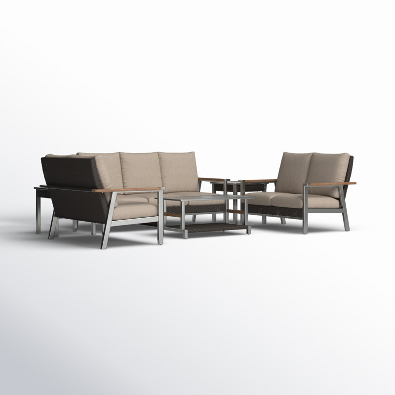 Bertolde 7 - Person Patio Conversation Set with Cushions