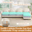 Canapé en forme de nuage avec dossier incurvé et accoudoirs, coussins lombaires, conception modulaire avec coussin de soutien double couche, assemblage facile pour le salon-1319373875