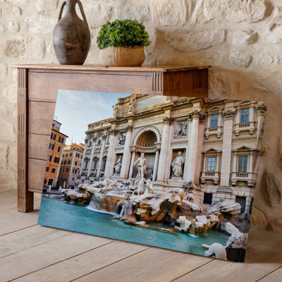 Canvas A Majestic View Of The Trevi Fountain In Rome During Wall Art The Early Evening Showcasing The Intricate Baroque Architecture Canvas Wall Art