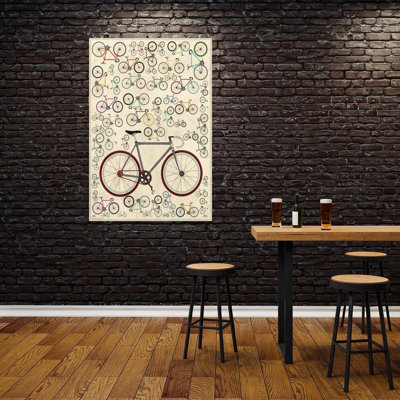 Arbre coloré, collection de vélos colorés