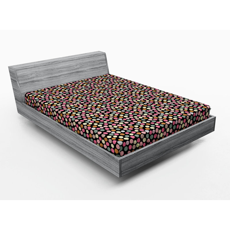 Microfiber Polka Dots Fitted Sheet, Queen Fitted Sheet