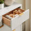 Commode 9 tiroirs avec plateau en faux marbre, meuble télé pour le salon et rangement pour la chambre à coucher-5533213