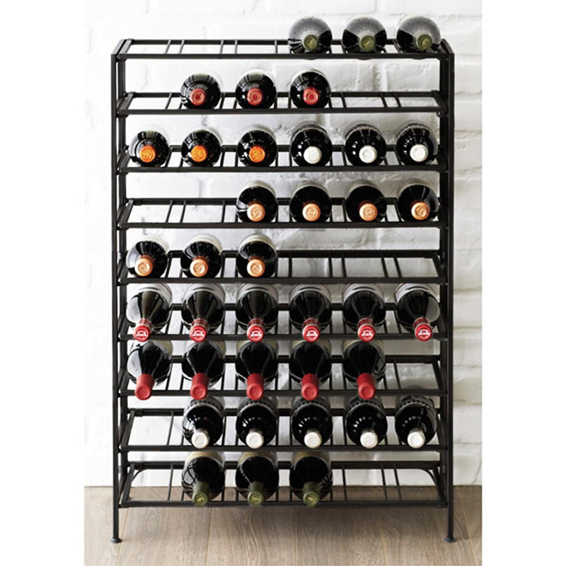 Grecia 54 Bottle Etagere Wine Bottle Rack in Black