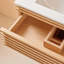 Meuble-lavabo mural de 30 po avec lavabo en céramique. Aspect noyer naturel. Entièrement assemblé. Intérieur spacieux pour le rangement. Fabrication en contreplaqué. Installation facile. Dessus propre. Unité de salle de bain stratifiée