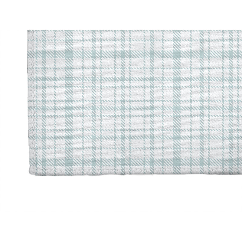 Liz Plaid Kids Play Mat, Slate Blue, Rectangle 5' x 7'