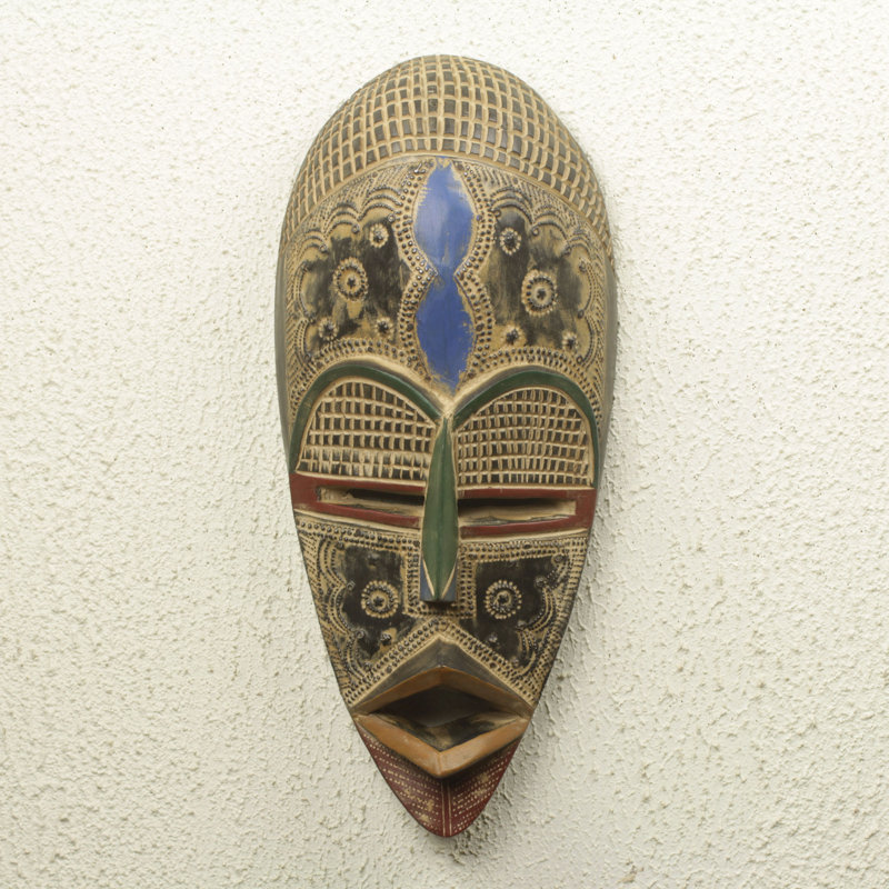 Décoration murale de masque africain fait à la main opanyin authentique