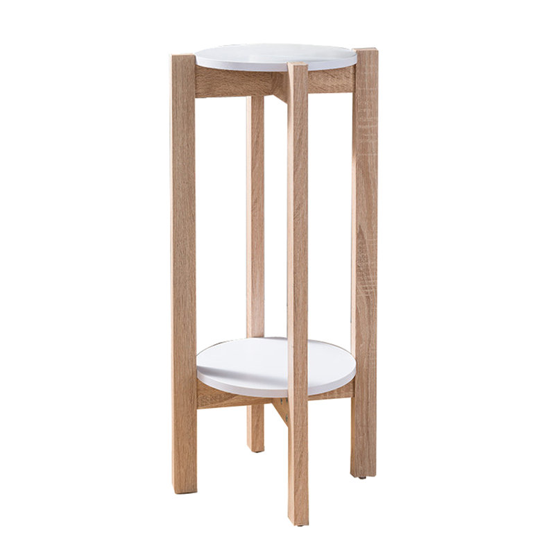 Eckles End Table, Light Brown/White