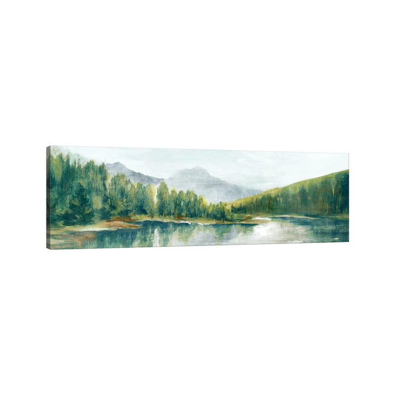 Spring Mountain View by Eva Watts - Wrapped Canvas Panoramic Painting, 30.48 cm H x 91.44 cm W x 3.175 cm D