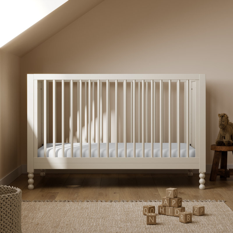 Rio 5-in-1 Convertible Crib with Toddler Guardrail, Frosted Oat 