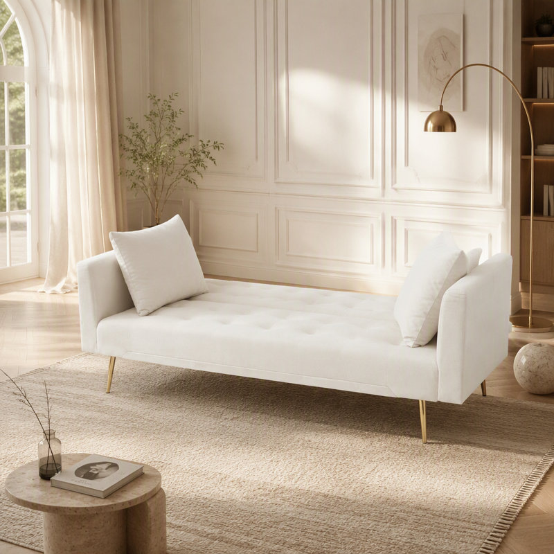 Canapé-lit convertible double pliant pour le salon avec dossier réglable et revêtement en velours pour plus de confort et de style