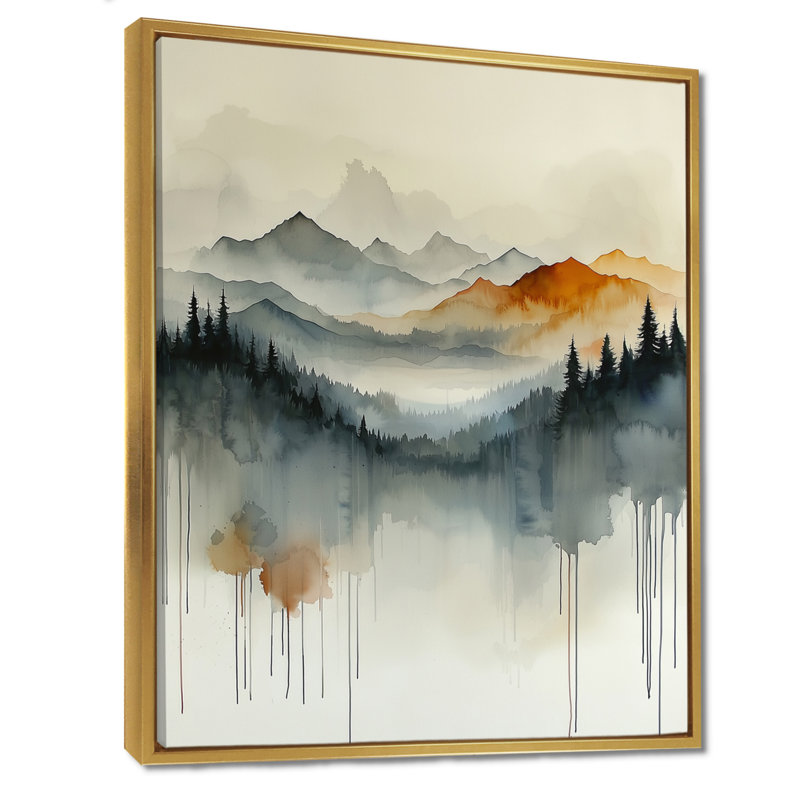 Omolana, paysage audacieux de montagne en automne I - montagnes, art mural encadré, H 20 po x l 12 po, Doré