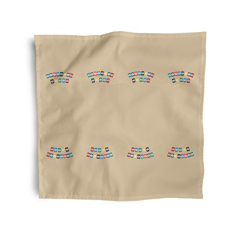 Polyester Word Square Napkin, Taupe