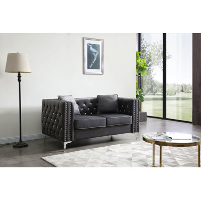 Stylish Gray Contemporary Loveseat