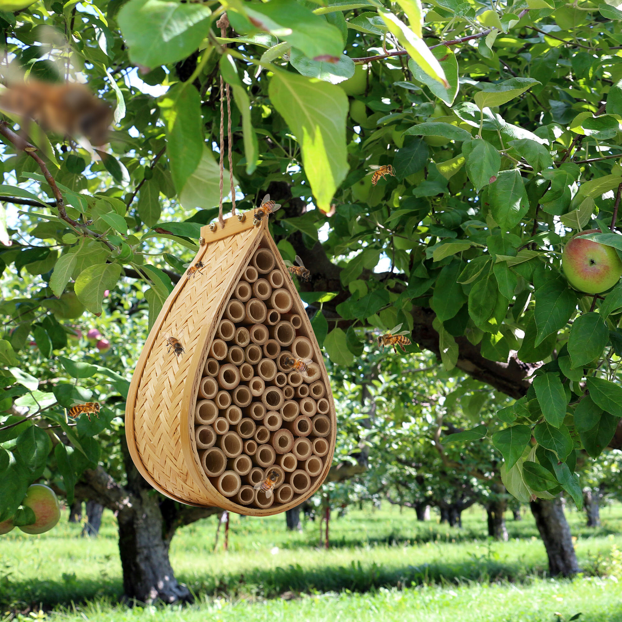 Beehive hanging decor. Hang from any tree in your yard or front