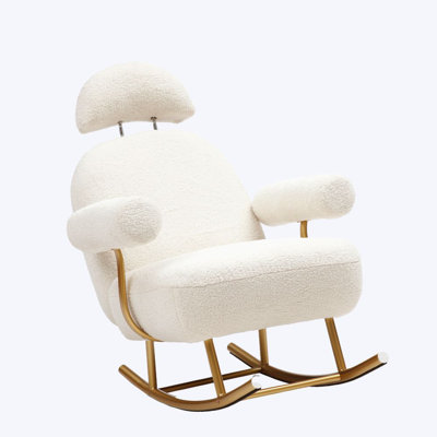 Upholstered Rocking Chair Modern Glider Chair With Frame, Nursery Recliner Armchair Accent High Back Chair Comfy Sofa Chair For Living Room, Bedroom, -  Mercer41, 23C43CDB58E34481846CEF0931C121B3