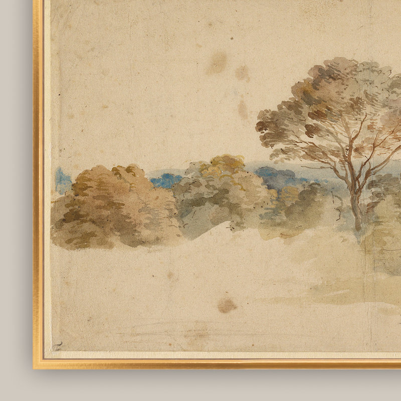 Martha Stewart Bedford, art mural sur toile, paysage pastoral: 13,5 po x 25,5 po, décor de salon et de chambre à coucher, encadré