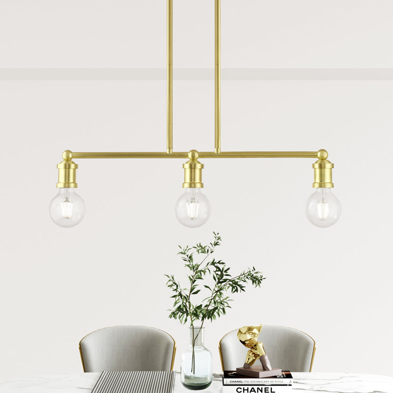 Lustre linéaire Grogan, Laiton satiné