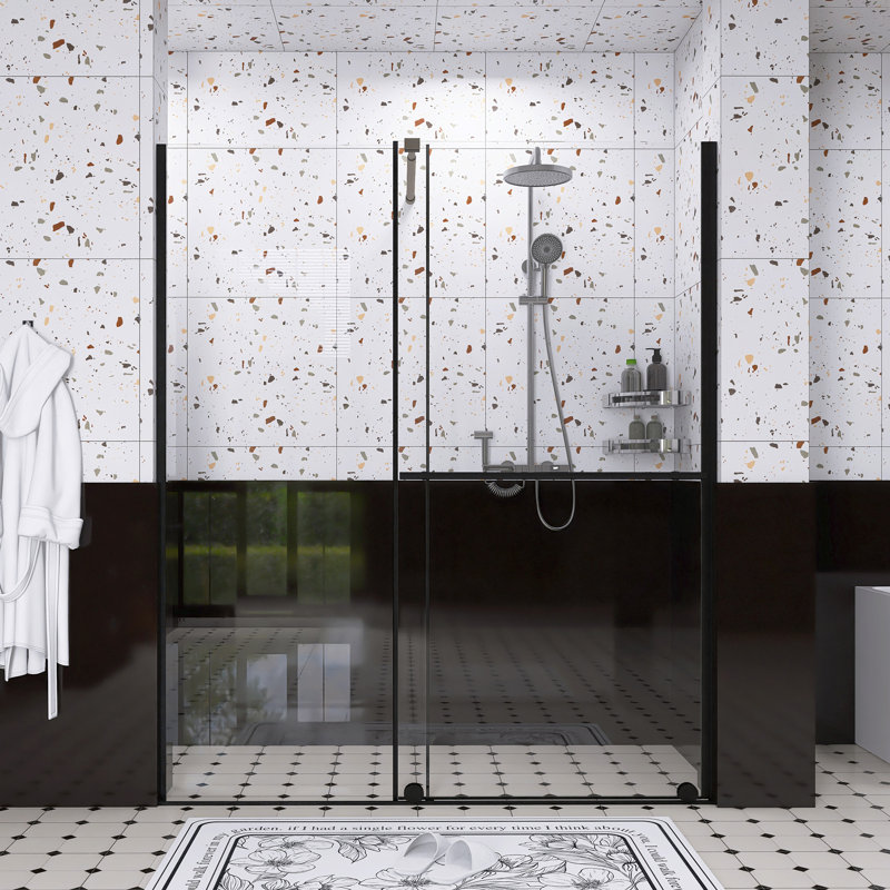 30 - 60 In.W X 72 In.H Shower Sliding Door With Stainless Steel Handle