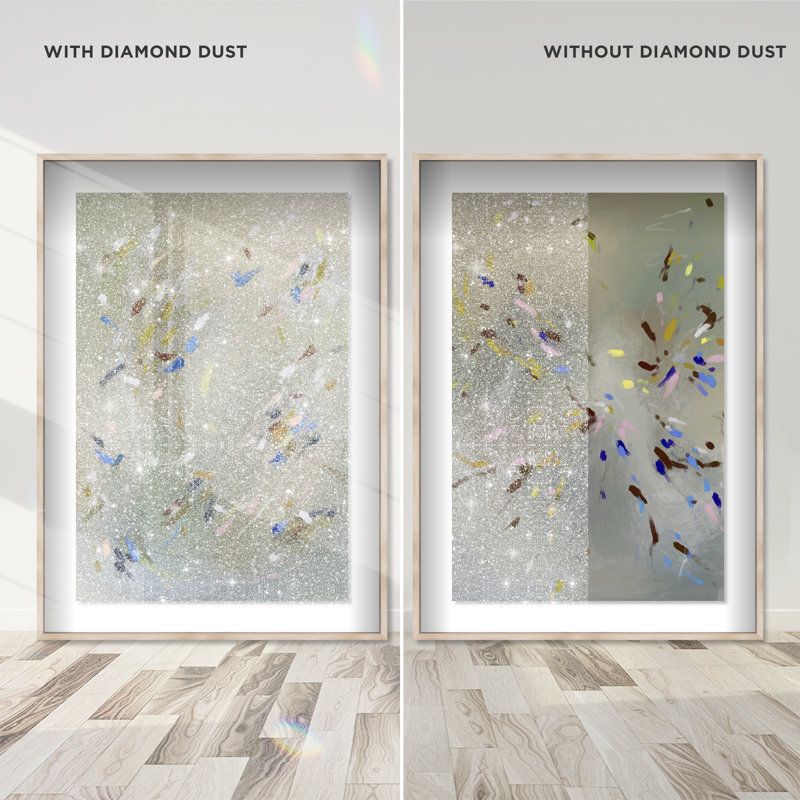 Spontaneous Traces Set Shadowbox Abstract Print by Oliver Gal, Black Frame, 10 x 15, 93"H x 63"W, Natural Oak Shadowbox