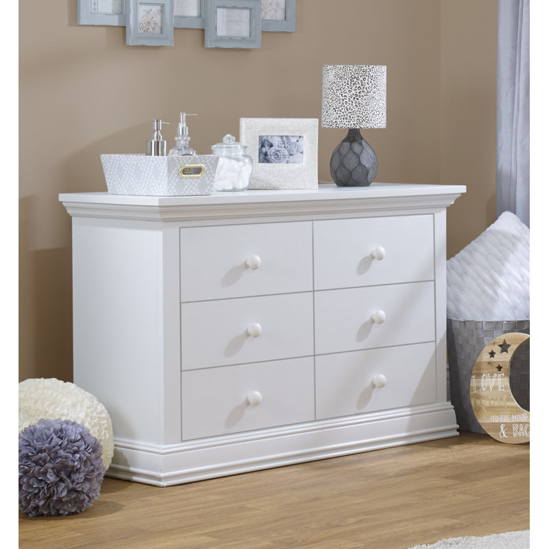 Commode double 6 tiroirs Paxton, Blanc
