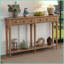 Table basse vintage en bois de pin avec 4 tiroirs Tablette ouverte - Facile à nettoyer, peu encombrante pour le vestibule du salon-1903609945