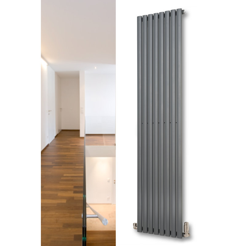 Angela Vertical Designer Radiator, 180 cm H x 23.6 cm W x 10.3 cm D, Anthracite